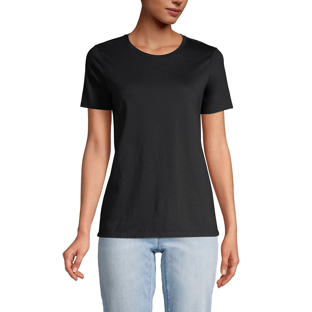 Lands' End Women's Tall Relaxed Supima Cotton Crew Neck T-Shirt