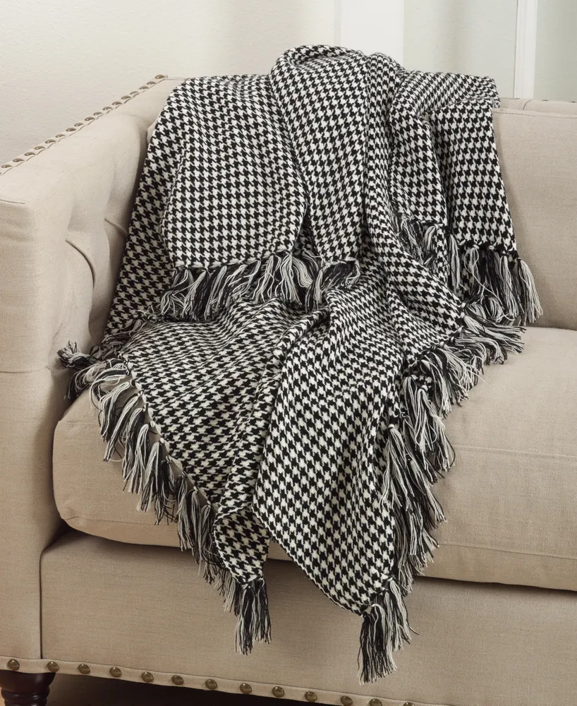 Saro Lifestyle Houndstooth Design Throw, 50" x 60"