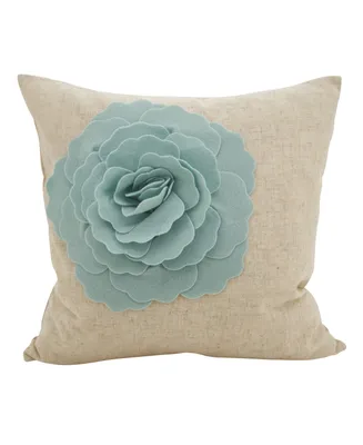 Saro Lifestyle Rose Flower Statement Throw Pillow, 18" x