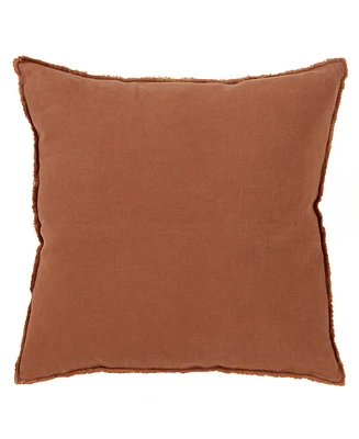 Saro Lifestyle Fringed Linen Decorative Pillow, 20" x