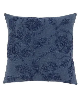 Saro Lifestyle Washed Floral Decorative Pillow