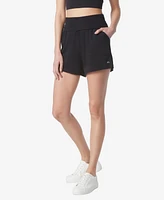 Andrew Marc Sport Women's Fold Over Waistband Lounge Relaxed Fit Shorts