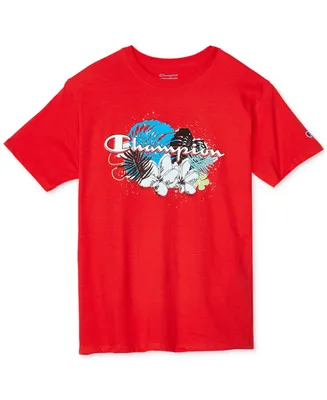 Champion Men's Floral Outlines Standard-Fit Logo Graphic T-Shirt