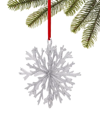 Holiday Lane Seaside Silver Coral Shaped Ornament, Created for Macy's