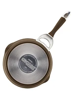 Circulon Symmetry Hard-Anodized Nonstick Induction Straining Sauce Pan with Lid, 3.5-Quart, Chocolate