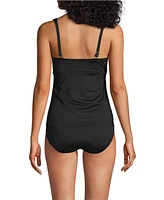 Lands' End Women's Dd-Cup V-Neck Wrap Underwire Tankini Swimsuit Top Adjustable Straps