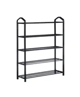 Streamdale Furniture 5-Tier Stackable Shoe Rack, 15-Pairs Sturdy Shoe Shelf Storage, Shoe Tower For Bed