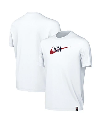 Big Boys and Girls Nike White Usmnt Swoosh T-shirt