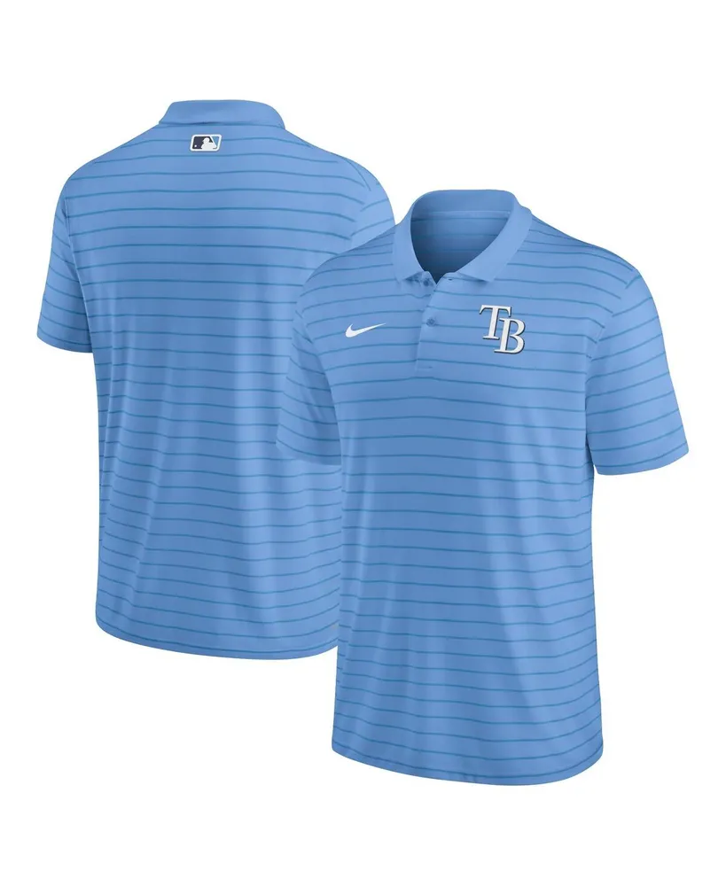 Men's Nike Light Blue Tampa Bay Rays Authentic Collection Victory Striped Performance Polo Shirt