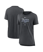 Women's Nike Heather Charcoal Tampa Bay Rays Authentic Collection Early Work Tri-Blend T-shirt