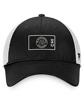 Men's Fanatics Black, White Chicago Blackhawks Authentic Pro Trucker Snapback Hat