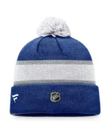 Men's Fanatics Blue, White Tampa Bay Lightning Breakaway Cuffed Knit Hat with Pom