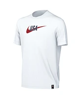 Big Boys and Girls Nike White Usmnt Swoosh T-shirt