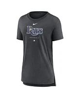 Women's Nike Heather Charcoal Tampa Bay Rays Authentic Collection Early Work Tri-Blend T-shirt