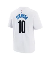 Big Boys and Girls Nike Ben Simmons White Brooklyn Nets 2022/23 City Edition Name Number T-shirt