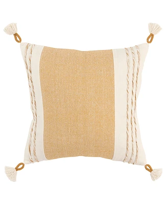 Rizzy Home Modern Stripe Tassal Decorative Pillow, 20" X