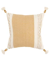 Rizzy Home Modern Stripe Tassal Decorative Pillow, 20" X