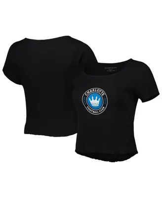 Women's Black Charlotte Fc Baby Rib T-shirt