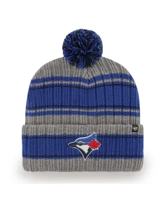 Men's '47 Brand Gray Toronto Blue Jays Rexford Cuffed Knit Hat with Pom