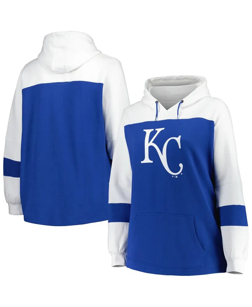 Women's Los Angeles Dodgers Royal Plus Size Colorblock Pullover Hoodie