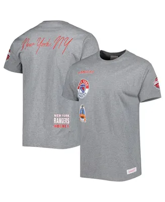 Men's Mitchell & Ness Heather Gray New York Rangers City Collection T-shirt