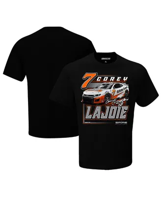 Men's Checkered Flag Sports Black Corey LaJoie Schluter Systems Car T-shirt