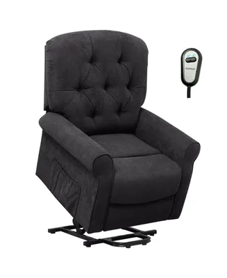 Costway Power Lift Recliner Chair Sofa for Elderly Side Pocket