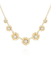 T Tahari Gold-Tone Sunflower Pendant Necklace