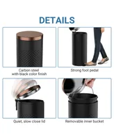 8 Gal./30 Liter Black Color Round Shape Step-on Trash Can with Diamond body design for Kitchen