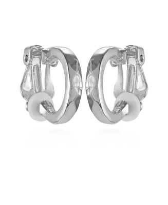 T Tahari Silver-Tone Mini Huggie Hoop Earrings