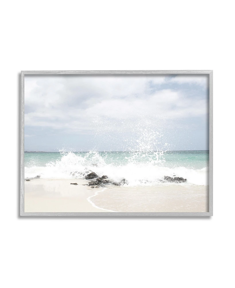 Stupell Industries Beach Coast Wave Splash Framed Giclee Art, 16" x 1.5" x 20" - Multi