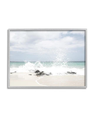 Stupell Industries Beach Coast Wave Splash Framed Giclee Art, 16" x 1.5" x 20" - Multi