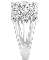 Effy Diamond Triple Row Openwork Ring (1/2 ct. t.w.) in 14k White Gold