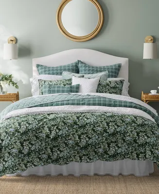 Laura Ashley Bramble Floral Cotton Reversible 7 Piece Duvet Cover Set