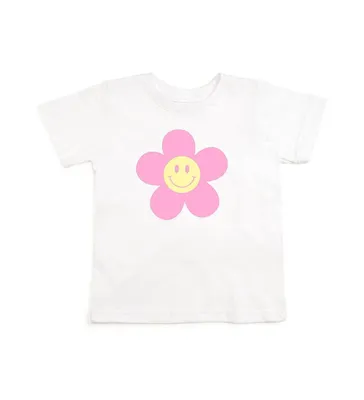 Little and Big Girls Daisy Smiley T-Shirt