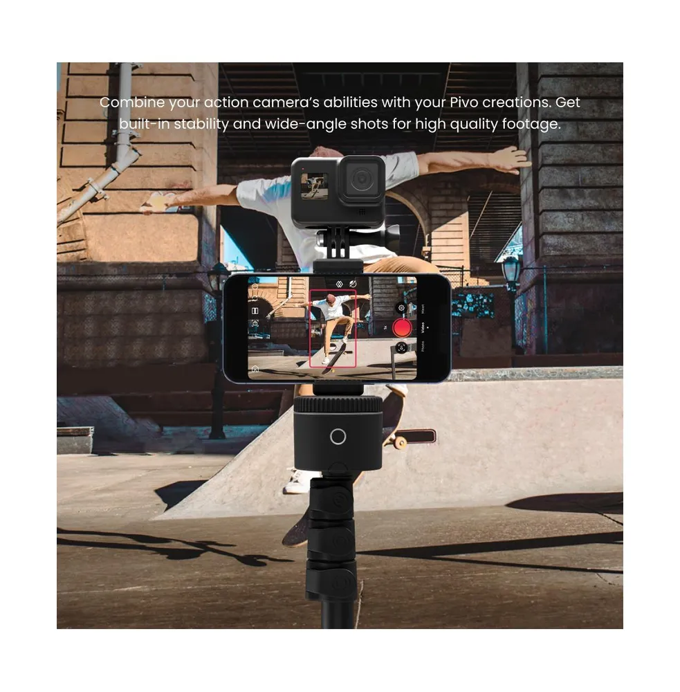 Pivo Action Mount Lightweight Smartphone Holder Stand with Universal Clamp Adapter ¼ inch Thread for GoPro and Action or Mirrorless Cameras