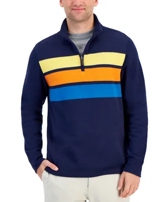 Club Room Men's Ribbed Retro-Stripe Sweatshirt, Created for Macy's