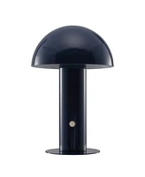 Boletus 10.75" Contemporary Bohemian Rechargeable, Cordless Iron Integrated Led Mushroom Table Lamp