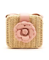 Like Dreams Rosie Floral Straw Mini Crossbody Bag