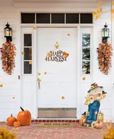 Glitzhome 30" H Fall Wooden Painted Scarecrow Porch Decor