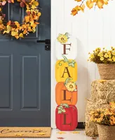 Glitzhome 42" H Fall Wood Stacked Pumpkin Porch Decor