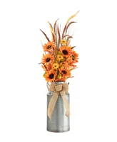 Glitzhome 39.75" H Fall Sunflower Leaf Potted Tree