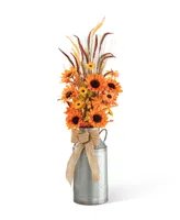 Glitzhome 39.75" H Fall Sunflower Leaf Potted Tree