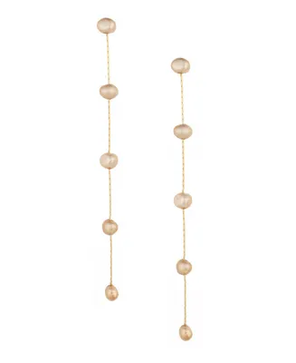 Ettika 18K Gold Plated Brass Dripping Freshwater Pearl Earrings