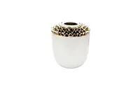 Vivience Ceramic Vase Gold-Tone Design 10"