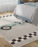 Bayshore Home Campy Kids Race Car 5'3" x 8' Area Rug