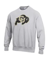 Men's Champion Heathered Gray Colorado Buffaloes Vault Logo Reverse Weave Pullover Sweatshirt