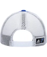 Men's adidas Blue, White St. Louis Blues Team Plate Trucker Snapback Hat