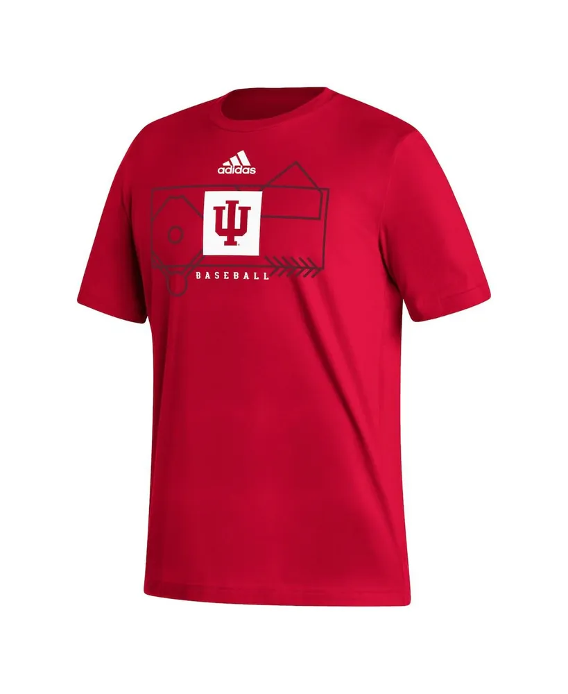 Men's adidas Crimson Indiana Hoosiers Locker Lines Baseball Fresh T-shirt