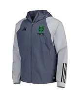 Men's adidas Charcoal Austin Fc All-Weather Raglan Hoodie Full-Zip Jacket